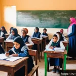 소말릴란드에서 자원봉사로 할 수 있는 일 - A vibrant community classroom scene in Somaliland&rsquo;s rural area, featuring diverse children and adult...