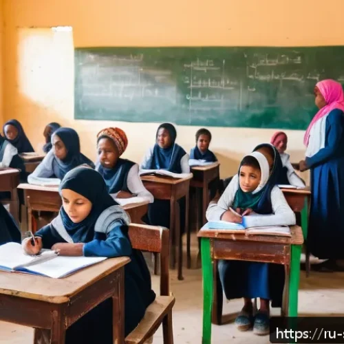 소말릴란드에서 자원봉사로 할 수 있는 일 - A vibrant community classroom scene in Somaliland&rsquo;s rural area, featuring diverse children and adult...